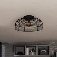 Eglo Ceiling Light Fitting Rinroe, Ceiling lamp in Industrial Design, Light Fixture Made of Black Metal, Living Room Lighting with E27 Socket, Ø 45 cm