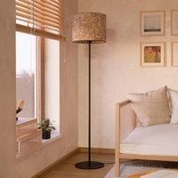 EGLO Butterburn floor lamp, height 162 cm, beige/green, metal/fabric