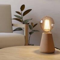 Eglo Table lamp Asby, Decorative Japanese Bedside lamp, Wooden Living Room and Bedroom Lighting, Night Light Made of Light Brown Wood, FSC-Certified, E27 Socket