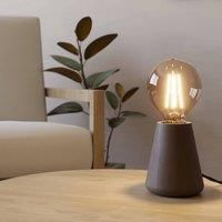Eglo Table lamp Asby, Decorative Japanese Bedside lamp, Wooden Living Room and Bedroom Lighting, Night Light Made of Dark Brown Wood, FSC-Certified, E27 Socket