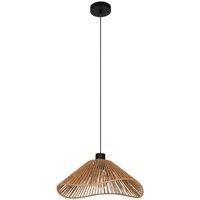 EGLO Lavister pendant light, black/natural, paper