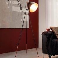 EGLO Floor Lamp, Steel, 60 W, Black, Copper, 49386