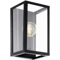 EGLO Lighting Outdoor Wall 1Light Steel Black Single Wall Fitting Clear Glass