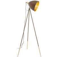 Eglo 49519 Chester 1 Floor Lamp in Rust-Coloured and Gold Steel