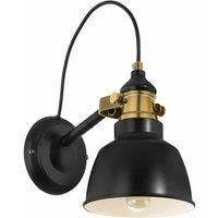 Eglo Vintage Style Black And Bronzed Steel Wall Lamp