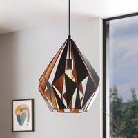 EGLO Carlton hanging light, black/copper, 38.5 cm