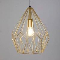 EGLO CARLTON Pendant Light, 1-Flame Vintage Pendant Lamp, Retro Steel Hanging Light, Colour: Gold, Socket: E27