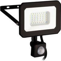 Eglo Basic Risacca-E Black Aluminium  LED Motion Sensor Flood Light,30W