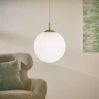 EGLO Rondo Pendant Lamp, 1-Flame Pendant Light, Steel Hanging Light, Colour: Matt Nickel, Glass: White Opal Matt, Socket: E27, Ø: 30 Cm/11.8 inches