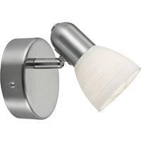 Eglo lighting Dakar 1 Light Spotlight Fitting, Satin Nickel And White Finish