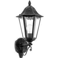 Eglo Navedo Traditional Upside-Down Lantern Exterior Wall Light - Black