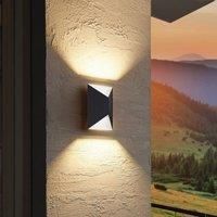 Eglo Modern Exterior Wall Lamp In Anthracite And White Steel