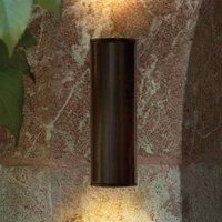 Antique Brown Up And Down / Twin Tubular Wall Light