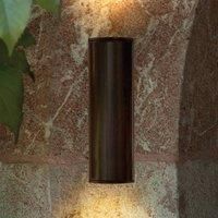 Antique Brown Up And Down / Twin Tubular Wall Light