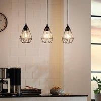 Eglo Tarbes Three Light Bar Black Pendant Light