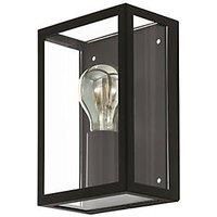 Eglo Almonte 1 Exterior Clear Glass Shade Wall Light - Black