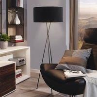 EGLO Fondachelli floor lamp with a black lampshade