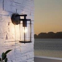 Eglo Modern Caged Exterior Wall Lamp In Black Zinc-plated Steel