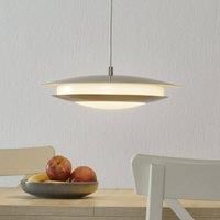 EGLO Connect LED Pendant Light Moneva-C 1-Bulb Pendant Light Made of Steel and Plastic in Matte Nickel White with Colour Temperature Change (Warm, Neutral, Cold), RGB Dimmable Diameter 40.5 cm