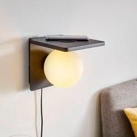 Eglo Black And White Orb Wall Lamp With Qi Charger