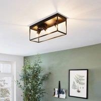 Eglo Industrial Style Black Steel 3-light Ceiling Light