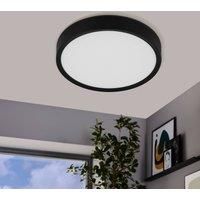 EGLO Musurita LED Ceiling Light, 1-Bulb Ceiling Light, Living Room Lamp, Kitchen Lamp Made of Steel and Plastic, Hallway Lamp Ceiling in Black, White, Diameter 34 cm