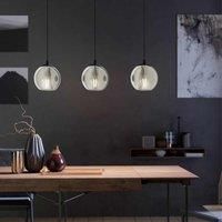 Eglo Ariscani Smoked Black Glass 3-light Pendant