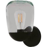 Eglo Donatori Outdoor Wall Light 1 Bulb Outdoor Light Vintage Retro Wall Light Aluminium Plastic in Black and Clear Glass Outdoor Lamp with E27 Socket IP44