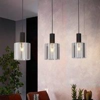 EGLO Gorosiba hanging light, black, length 85 cm, steel/glass, 3-bulb