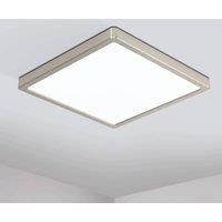 EGLO connect.z Smart Home LED ceiling light panel Fueva-Z, 11 inches, Zigbee bathroom lighting, app and voice control, white tunable lights (warm - cool white), nickel-matt, IP44