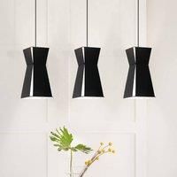 Eglo VALECROSIA Suspension Chandelier, Black/White 3 Points of Light.