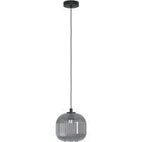 Eglo Rounded Textured Black Glass Single Pendant
