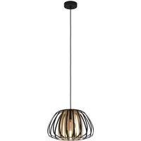 EGLO Encinitos hanging light, black/brass, 37.5 cm