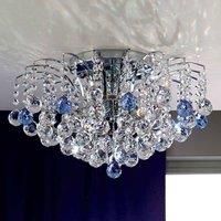 ORION Lennarda Crystal Ceiling Light Blue / Chrome