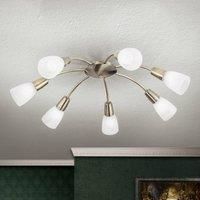 ORION Tullo ceiling light, seven-bulb, antique brass