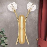 ORION Lead crystal wall light Maderno, gold, 2-bulb