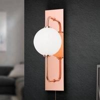 ORION Pipes LED wall light with glass ball, copper