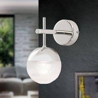 ORION Ball LED wall light, 1-bulb, nickel, down
