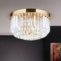 Prism LED ceiling light, gold, 35 cm