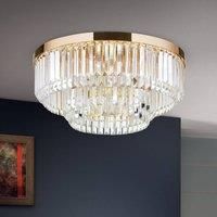 ORION Prism LED ceiling light, gold, 55 cm
