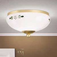 ORION Landhaus ceiling lamp brass opal green 21 cm