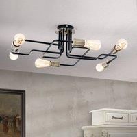 Jailhouse ceiling light, six-bulb