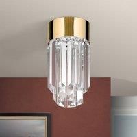 ORION Prism LED ceiling light crystal glass 10 cm gold