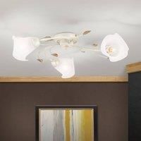 ORION Sisi ceiling light, three-bulb, ivory gold