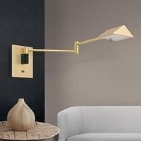 ORION Boston LED wall light with a USB port, brass