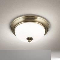 ORION Empire ceiling light, 26.5 cm, antique brass, frosted opal glass