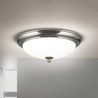 ORION Empire ceiling light, 35.5 cm, matt nickel, matt opal glass