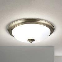 ORION Empire ceiling light, 48 cm, antique brass, frosted opal glass