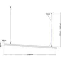 ORION LED ceiling light Bounce, white, length 113 cm, CCT, aluminium