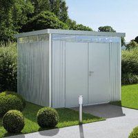 8' x 8' Biohort HighLine H4 Silver Metal Double Door Shed (2.52m x 2.52m)